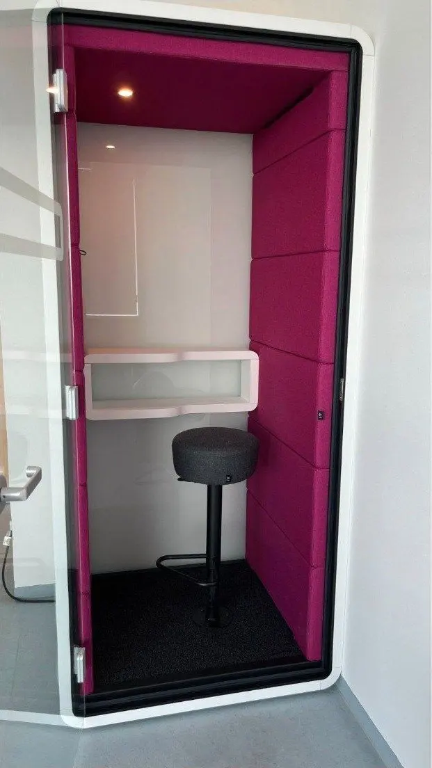 Hushoffice hushPhone weiß/magenta, Telefonbox, refurbished